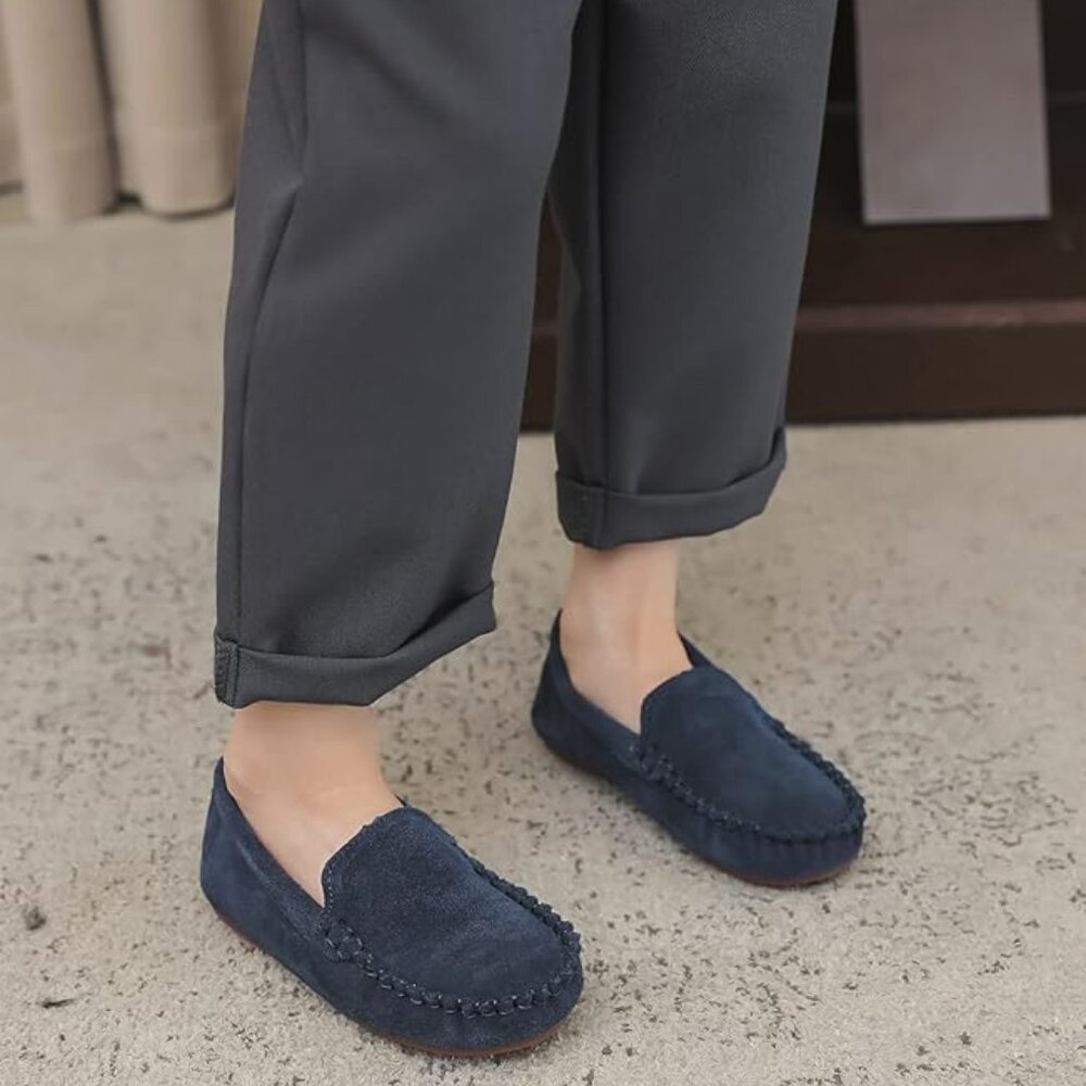 NWT  Toddler Little Kid Boys Girls Soft Suede Leather Slip On Flat Shoes